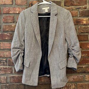 H&M Black and White Herringbone Blaser, US 4